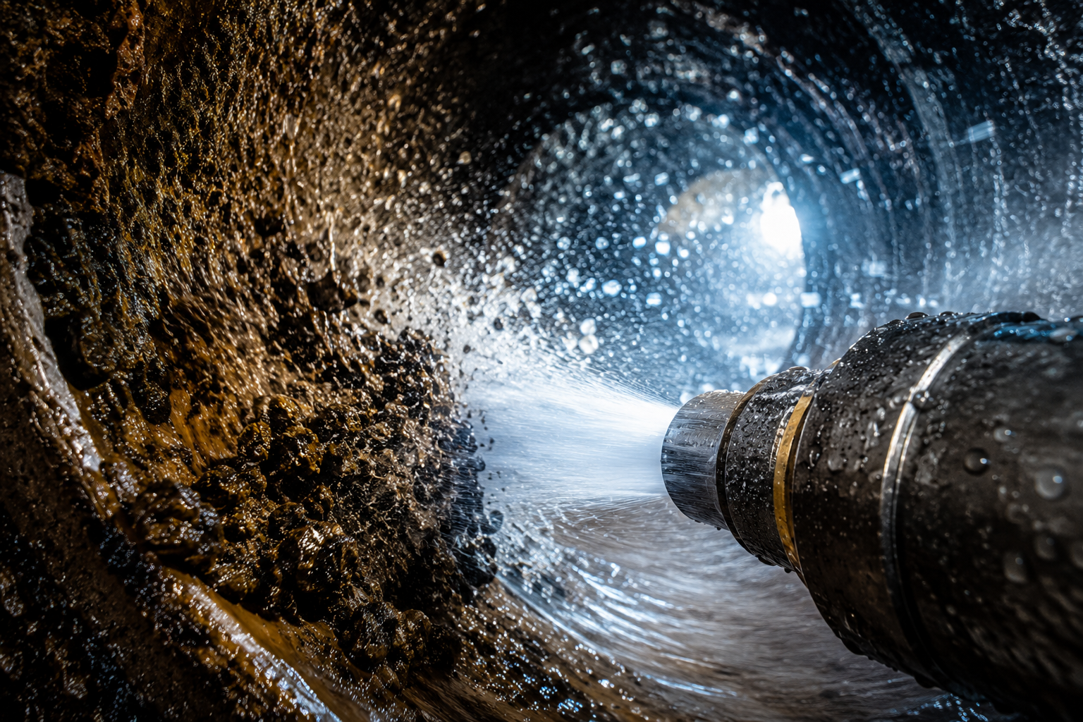 High pressure drain cleaning project