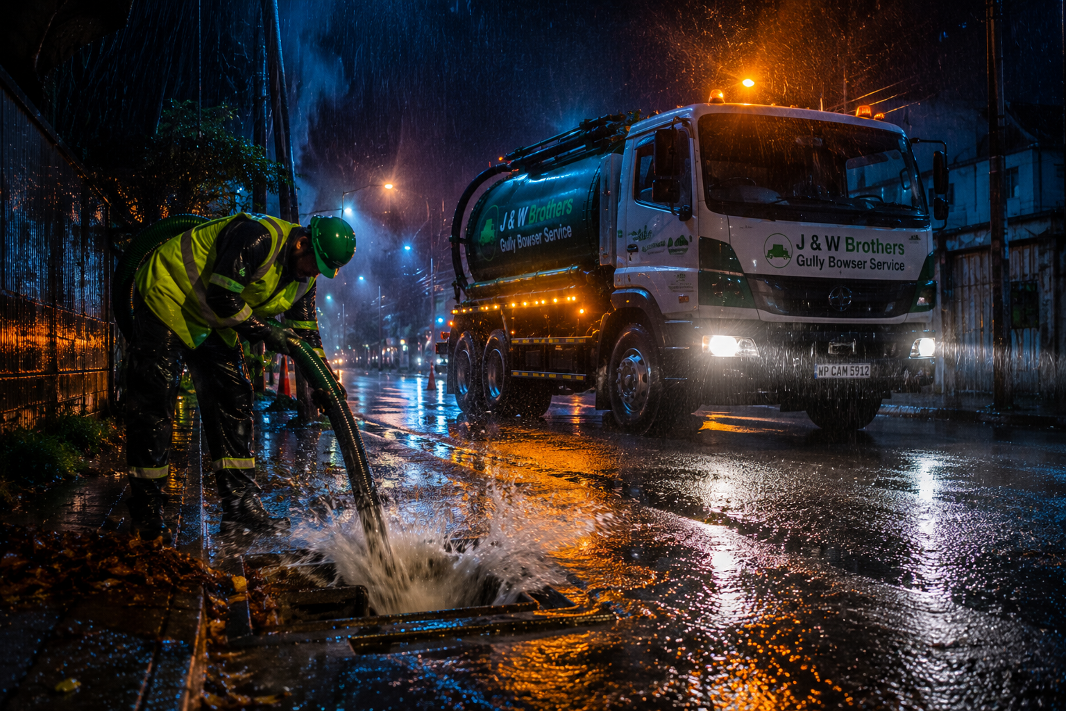 Night emergency drainage service project
