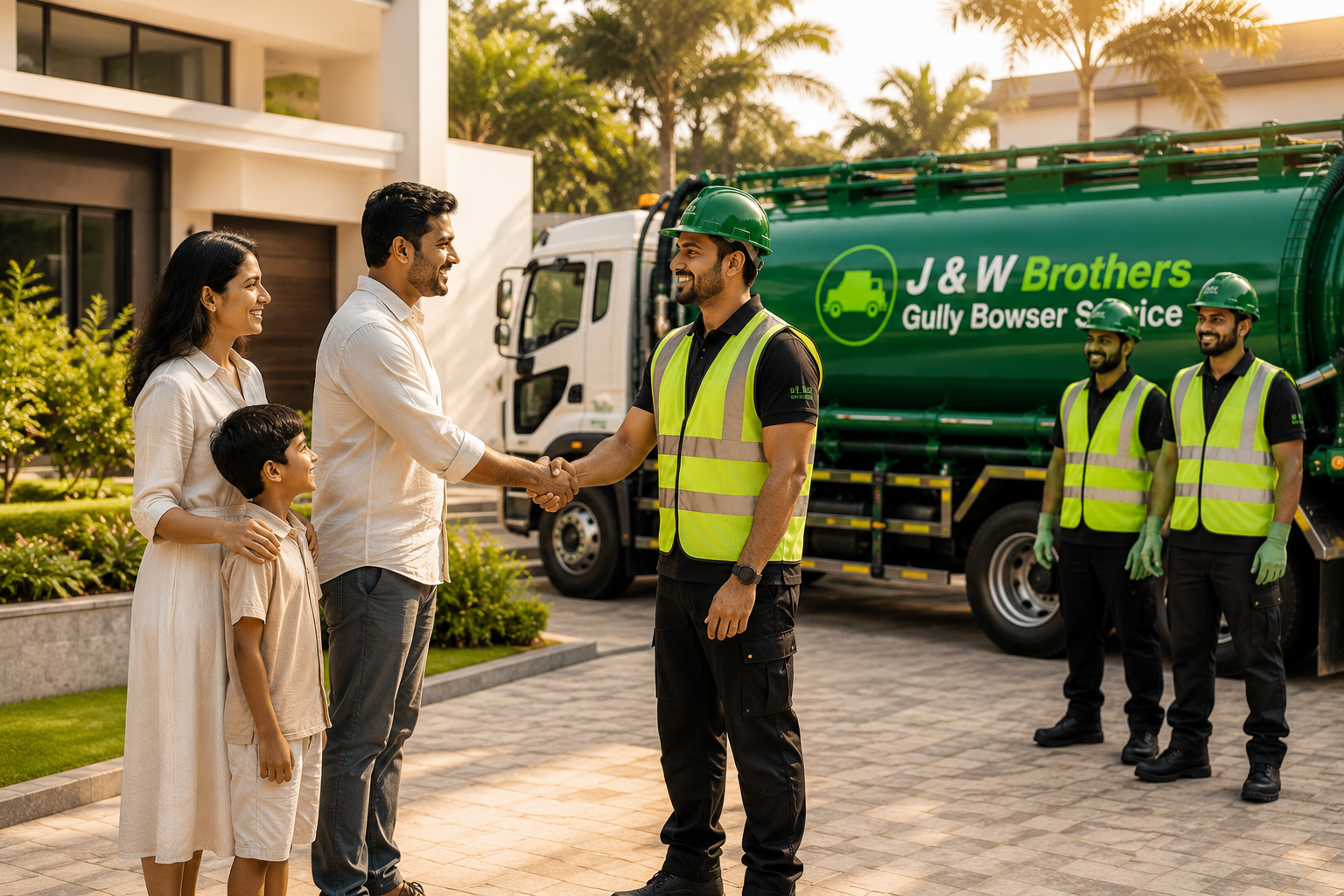 J & W Brothers service team assisting a customer