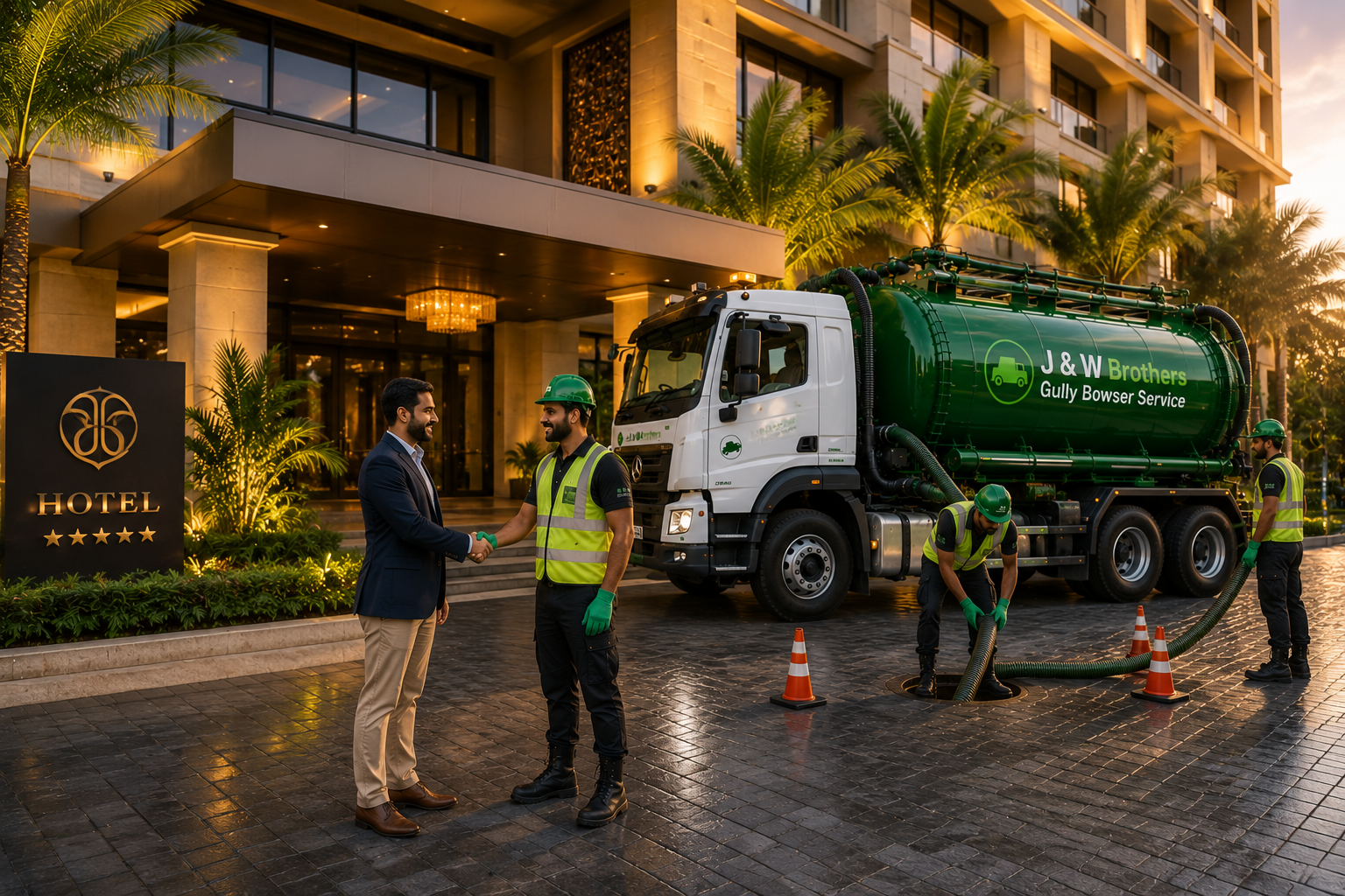 J & W Brothers gully bowser service at a residential property